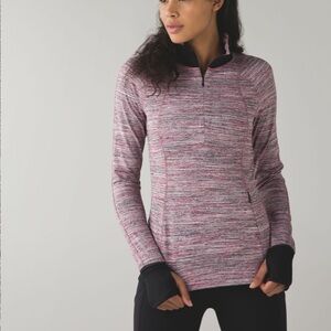 Lululemon Runderful Space Dye Berry and Black 1/2 Zip